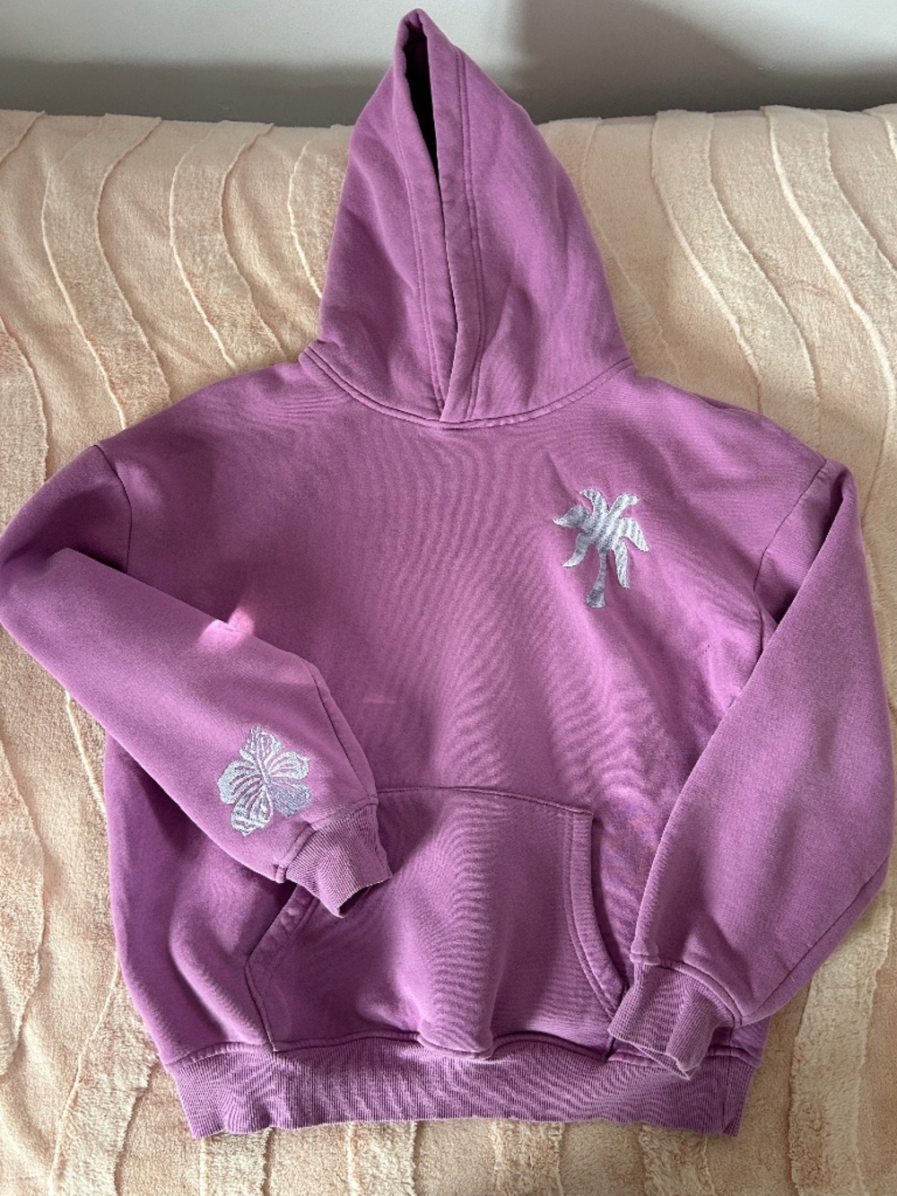 Pink Palm Puff Hoodie